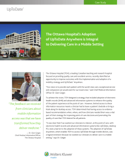 The Ottawa Hospital`s Adoption of UpToDate Anywhere is Integral to