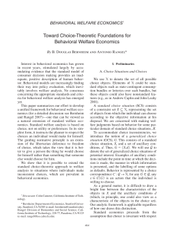 Toward Choice-Theoretic Foundations for Behavioral Welfare