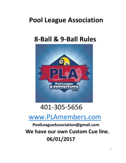 8 Ball Rules - (PLA) &raquo; Pool League Association