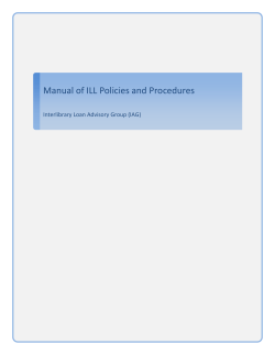 Manual of ILL Policies and Procedures