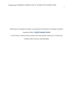 Effectiveness of Scripted Curriculum versus Interactive Instruction for