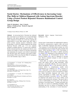 Social Stories: Mechanisms of Effectiveness in Increasing Game