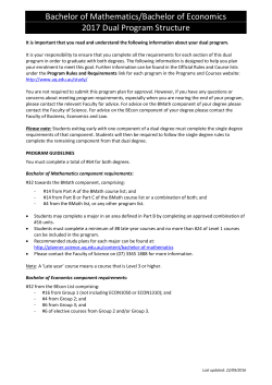 Bachelor of Mathematics/Bachelor of Economics