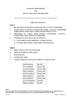 HANDLING PROCEDURES FOR REGULATED AGENT REGIME