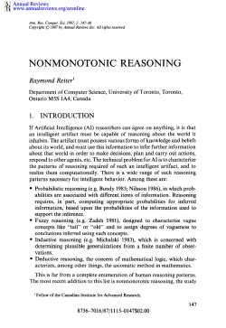 nonmonotonic reasoning - Cornell Computer Science