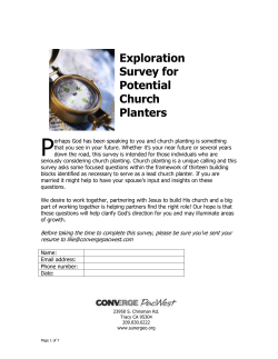 Church Planting Exploration Survey