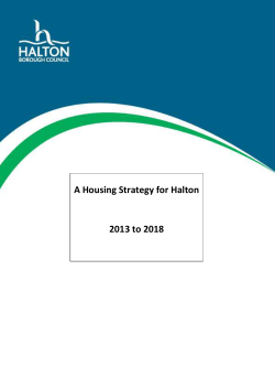 A Housing Strategy for Halton 2013 to 2018