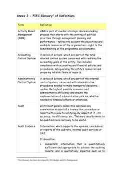 Annex 2 - PIFC Glossary of Definitions