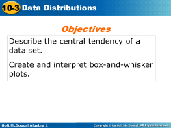 Objectives Holt McDougal Algebra 1 10-3
