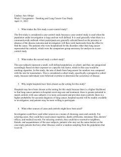 MPH 510 &ndash; Applied Epidemiology: Smoking and Lung Cancer Case