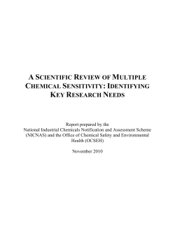 A Scientific Review of Multiple Chemical Sensitivity