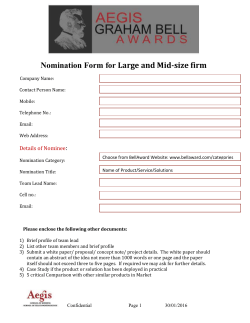 Bell Award Sponsorship Registration Form