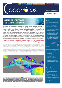Satellites support sustainable fishing