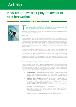 How smart low-cost players invest in true innovation