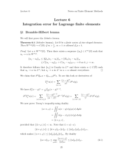 Lecture 6 Integration error for Lagrange finite elements