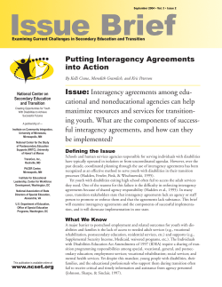 Putting Interagency Agreements into Action Issue
