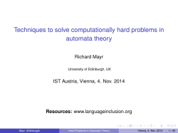 Techniques to solve computationally hard problems in automata