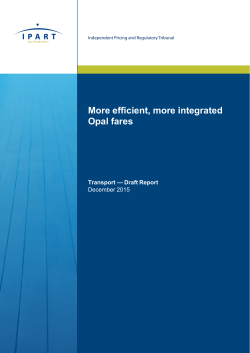 efficient, more integrated Opal fares - IPART
