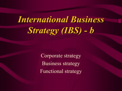 International Business Strategy (IBS)