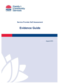 Self Assessment Evidence Guide - Community Services