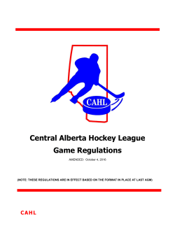 Central Alberta Hockey League Game Regulations
