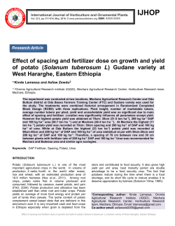 Effect of spacing and fertilizer dose on growth and yield of potato