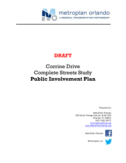 Corrine Drive Complete Streets Study Public Involvement Plan