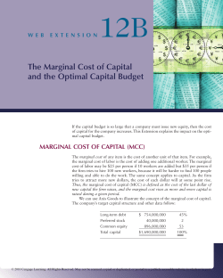 The Marginal Cost of Capital and the Optimal Capital