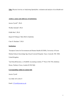 Title: Physical Activity in Ankylosing Spondylitis: evaluation and