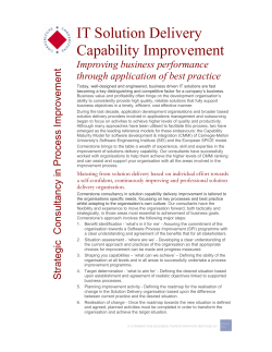 IT Solution Delivery Capability Improvement (CMMi)
