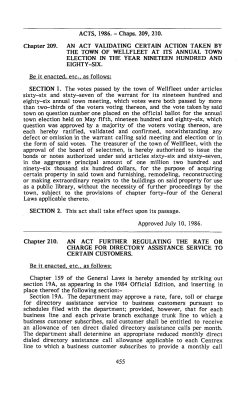 ACTS, 1986. - Chaps. 209, 210. Chapter 209. AN ACT VALIDATING