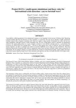 Project DANA : multi-agents simulations and fuzzy