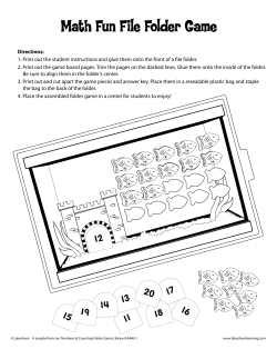 Math Fun File Folder Game