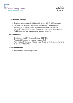 SFC`s Research Strategy - Scottish Funding Council