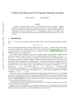 A Sharp Tail Bound for the Expander Random Sampler
