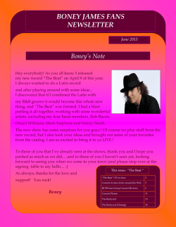 BONEY JAMES FANS NEWSLETTER
