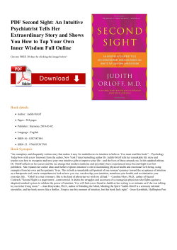 PDF Second Sight: An Intuitive Psychiatrist Tells Her