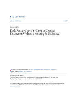 Daily Fantasy Sports as Game of Chance