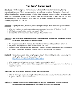 “Jim Crow” Gallery Walk Directions