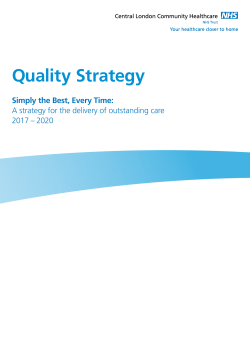 Quality strategy 2017-2020 - Central London Community Healthcare