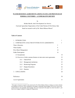 1 WATER RESOURCE AGREEMENTS AMONG STATES AND PROVINCES OF FEDERAL