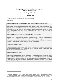 Appendix III: Provisions in Penal Codes