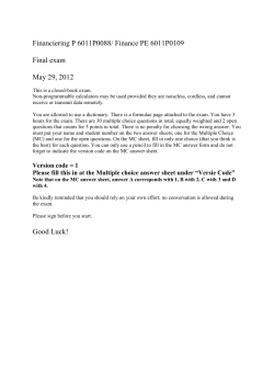 Financiering P 6011P0088/ Finance PE 6011P0109