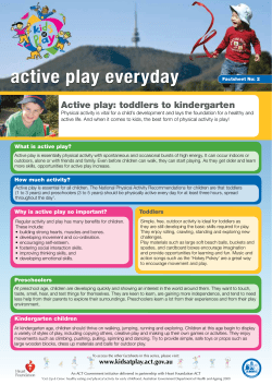 Active play: toddlers to kindergarten - ACT Health
