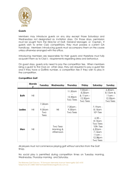 Guests Members may introduce guests on any day except those