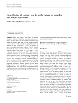 Contribution of strategy use to performance on complex and simple