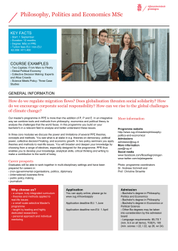 Philosophy, Politics and Economics MSc