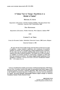 It Takes Two to Tango: Equilibria in a Model of Sales*