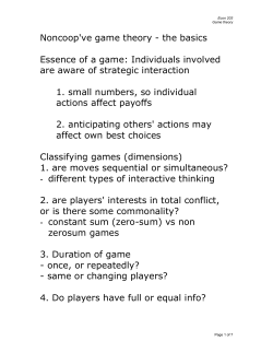 Noncoop`ve game theory