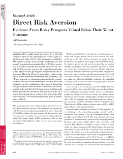 Direct Risk Aversion: Evidence From Risky